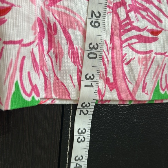 Lilly Pulitzer Alexa Shift Dress Flamingo Pink Green White Lace Cruise Sz 2 - Picture 13 of 13